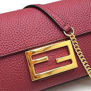 Fendi 3 Baguette Bag Wine Red 19cm - 3