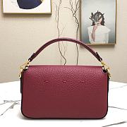 Fendi 3 Baguette Bag Wine Red 19cm - 2