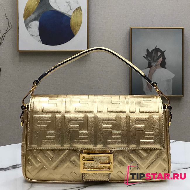 Fendi Baguette Golden Leather Bag 8BR600AAF2F171Q  - 1