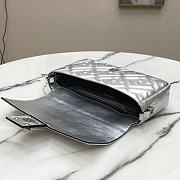 Fendi Baguette Silver Leather Medium Shoulder Bag  - 6