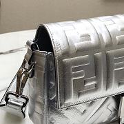 Fendi Baguette Silver Leather Medium Shoulder Bag  - 5