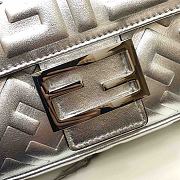 Fendi Baguette Silver Leather Medium Shoulder Bag  - 2