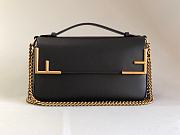 Fendi Double F Leather Baguette Bag in Black Brown  - 5