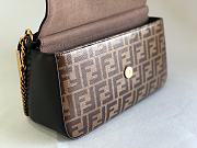 Fendi Double F Leather Baguette Bag in Black Brown  - 3