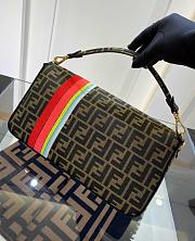 Fendi Embroidered Baguette Colorblock Fabric Handbag Medium  - 6