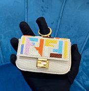 Fendi Nano Baguette Charm Beige Canvas Charm 7AR844AB08F1AQK - 5