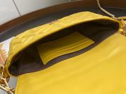 Fendi Baguette Yellow Nappa Leather Bag   - 3