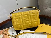 Fendi Baguette Yellow Nappa Leather Bag   - 4