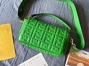 Fendi Baguette Green Nappa Leather Bag   - 2