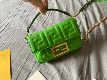 Fendi Baguette Green Nappa Leather Bag 1