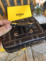 Fendi Glazed Fabric FF 1974 Nano Baguette Charm Tobacco 700182  - 6