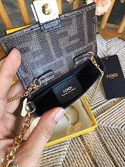 Fendi Glazed Fabric FF 1974 Nano Baguette Charm Tobacco 700182  - 5