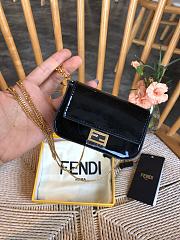 Fendi Women Nano Baguette Charm Fabric Charm Black  - 4