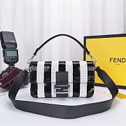 Fendi Medium Baguette Bag Pequin Striped Python 2019  - 1