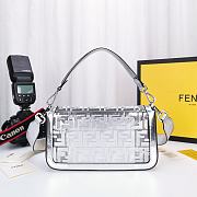 Fendi Baguette Medium Bag 8BS600 Clear Silver  - 4