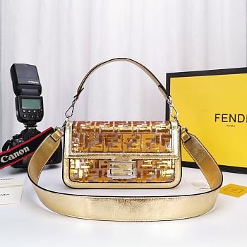 Fendi Baguette Medium Bag 8BS600 Clear Gold 