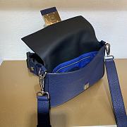 Baguette Dark Blue Leather Bag  - 5