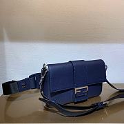 Baguette Dark Blue Leather Bag  - 4