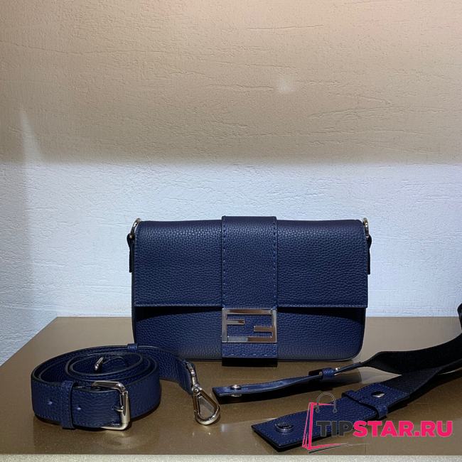 Baguette Dark Blue Leather Bag  - 1