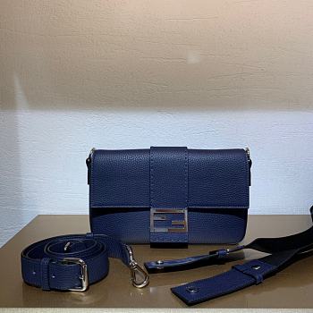 Baguette Dark Blue Leather Bag 