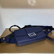 Baguette Dark Blue Leather Bag  - 2