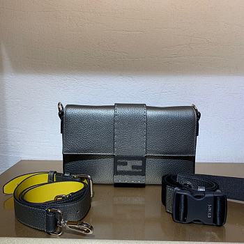 Baguette Gray Leather Bag 