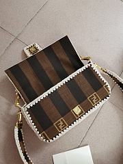 Fendi Baguette Brown Fabric Bag 8BR600 26cm - 5