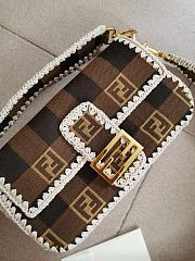 Fendi Baguette Brown Fabric Bag 8BR600 26cm - 4