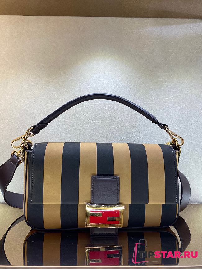 Fendi Medium Baguette Bag Pequin Striped Python 2019 26cm - 1