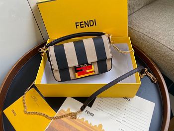 Fendi Medium Baguette Bag Pequin Striped Python 2019 19cm
