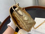 Fendi Baguette Mini Leather Satchel Bag In Gold  - 6