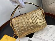 Fendi Baguette Mini Leather Satchel Bag In Gold  - 4
