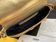 Fendi Baguette Mini Leather Satchel Bag In Gold  - 2
