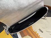 Fendi Baguette Mini Leather Satchel Bag In Silver - 3