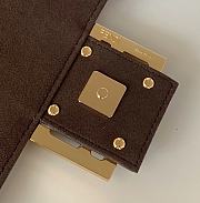 Fendi Patent Leather And Sheepskin Baguette Bag 8BR600 White 34cm  - 2