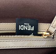 Fendi Patent Leather And Sheepskin Baguette Bag 8BR600 White 27cm  - 3