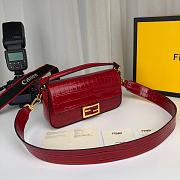 Fendi Baguette Red Crocodile Leather Bag 8BS017A9XKF1991  - 6