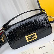 Fendi Baguette Black Crocodile Leather Bag  - 2