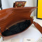 Fendi Baguette Brown Crocodile Leather Bag   - 3