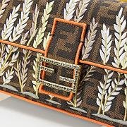 Fendi Embroidered Canvas Baguette Medium Handbag  - 2