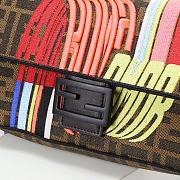 Fendi Embroidered Baguette Colorblock Fabric Handbag Medium 26cm - 2