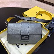 Fendi 3 Way Baguette in Fog Grey Vitello Calfskin Large - 1