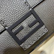 Fendi 3 Way Baguette in Fog Grey Vitello Calfskin Large - 5