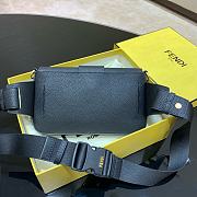 Fendi Men's Baguette Graind Leather Medium Shoulder Bag/Belt Bag Navy Blue 2019 - 4