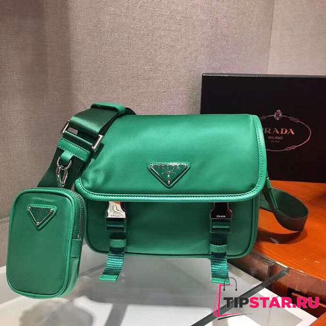 Prada Nylon Cross-Body Bag in Green 2VD034  - 1