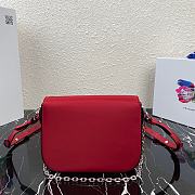 Prada Nylon and Leather Identity Shoulder Bag 1BD263 Red - 3