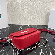 Prada Nylon and Leather Identity Shoulder Bag 1BD263 Red - 5