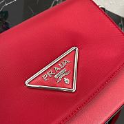 Prada Nylon and Leather Identity Shoulder Bag 1BD263 Red - 6