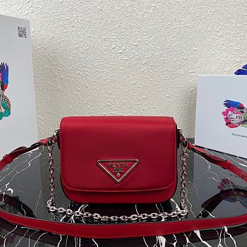 Prada Nylon and Leather Identity Shoulder Bag 1BD263 Red