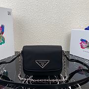 Prada Nylon and Leather Identity Shoulder Bag 1BD263 Black - 1